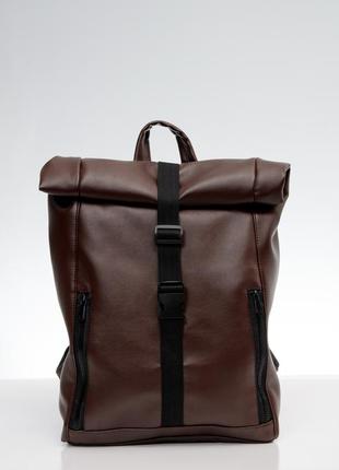 Жіночий коричневий рюкзак рол для подорожей2 фото