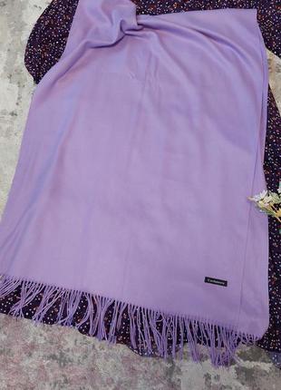 Нежный сиреневый однотонный кашемировый шарф- палантин cashemere(66 см на 180 см)5 фото