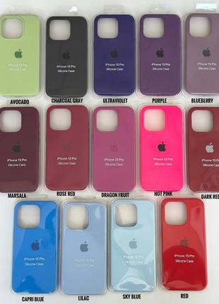 Чехол силиконовый iphone 15, 15 plus, 15 pro, 15 pro max 3