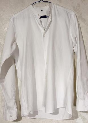 Мужская белая рубашка с узорами в виде звезды slim fit fabrik style