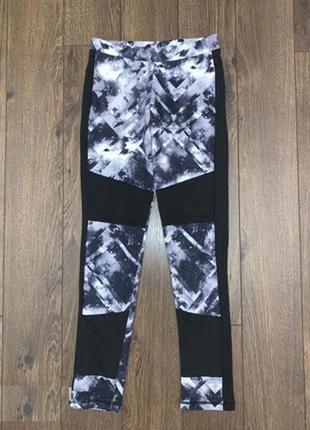 Стильные эластичные плотные красивые спортивные детские лосины на девочку подростка 11-12 лет