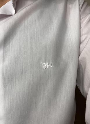 Мужская белая рубашка slim fit bionni moretti