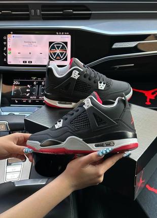Шикарные женские кроссовки nike air jordan 4 retro bred