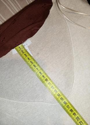Трикотажной вязки,мягкая,кремовая блузка-джемпер,большого размера,турция,amisu4 фото