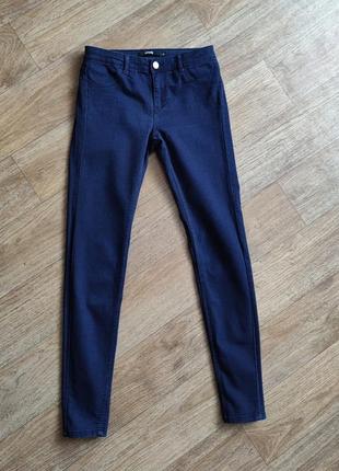 Базовые зауженные джинсы на высокой посадке темно-синий, s👖