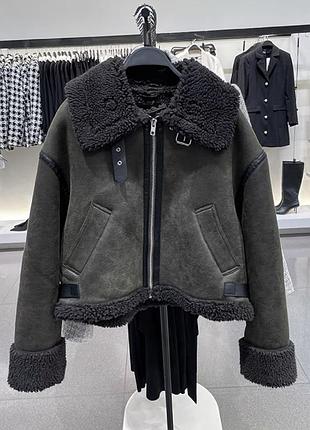 Куртка дубленка хаки zara