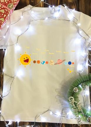 Мужская футболка с принтом - солнечная система