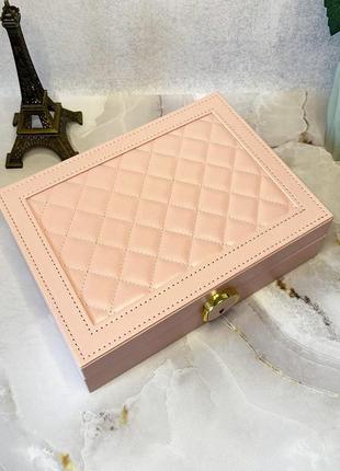 Розовая шкатулка для украшений и часов 1 шт.