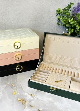 Розовая шкатулка для украшений и часов 1 шт.