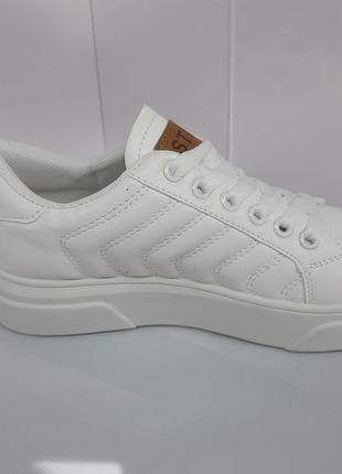 Кросівки stilli білі на шнурку жіноче взуття 37р39р./r183-27 фото