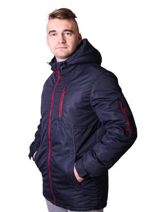 Мужская демисезонная куртка классическая из водоодталкивающей ткани и с капюшонм с капюшоном из2 фото