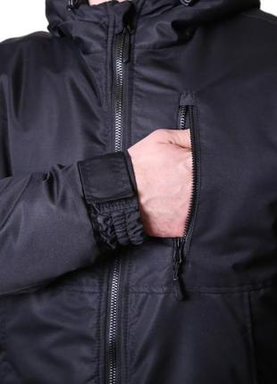 Мужская демисезонная куртка классическая из водоодталкивающей ткани и с капюшонм с капюшоном из9 фото