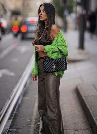 Роскошные кожаные брюки широкого кроя zara wide leg