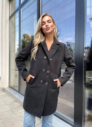 Жіноче класичне кашемірове пальто 🍂 на підкладці4 фото