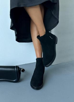 Черные замшевые женские ботинки р.36-41