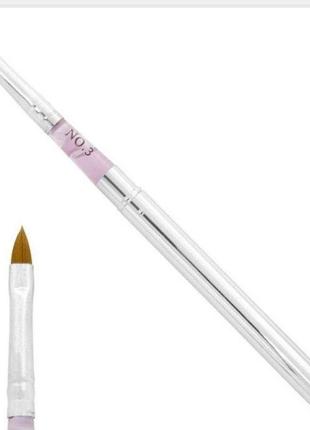 Кисть для геля и акрила с металлической ручкой №3 gloris