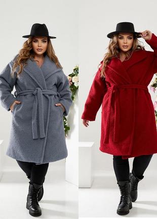 Теплое женское пальто большие размеры и норма (р.50-60)5 фото