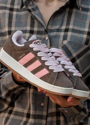 Женские кроссовки adidas campus brown pink 36-37-38-40