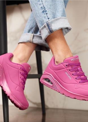 Кросівки жіночі skechers uno 73690plum  оригінал2 фото