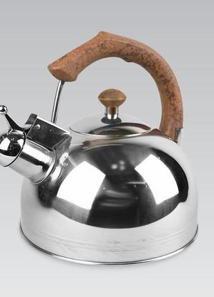 Чайник со свистком 3 л из нержавеющей стали maestro mr-1307-brown чайник для индукционной плиты чайник9 фото