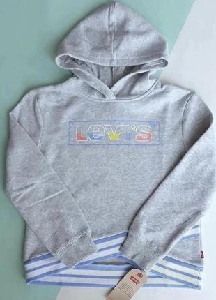 Утеплений легким флісом худі з капюшом levis  🛍в наявності:  ✅ 10-12 років (140-152)