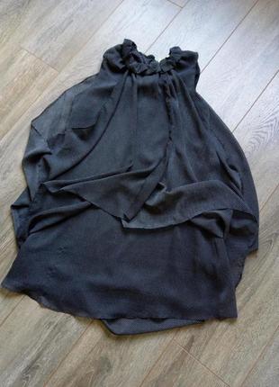 Черное белое шифоновое платье сарафан свобожное драпировка разлетайка mugigae италия3 фото