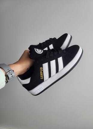 Женские кроссовки черные adidas campus