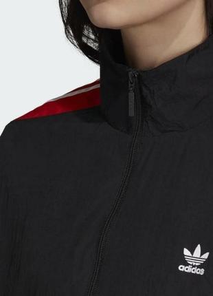 Куртка ветровка adidas originals w woven windbreaker jacket black/red3 фото