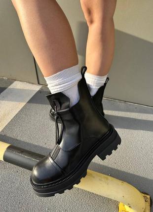 Женские ботинки кожаные черные no brand chelsea boots 26 фото
