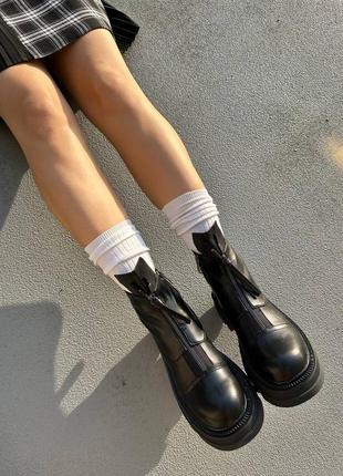 Женские ботинки кожаные черные no brand chelsea boots 22 фото