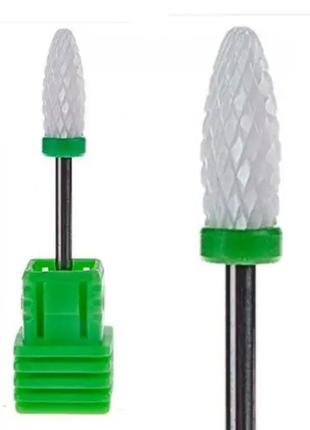 Керамічна фреза з обідком для зняття гель-лаку- кукурудза зелена