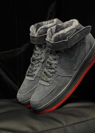 Зимние кроссовки nike air force winter grey (мех)40-41-42-43-44-452 фото