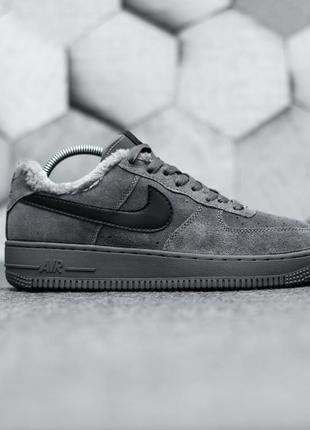 Зимние кроссовки nike air force winter low grey (мех)40-41-42-43-44-454 фото