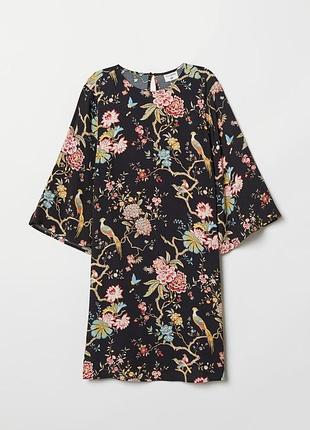 H&m baker платье в принт птиц
