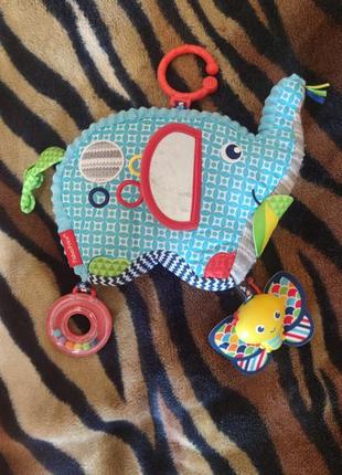 Розвиваюча іграшка підвіска для малюків слоненя fisher price2 фото