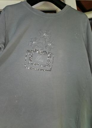 Італія. асиметричний джемпер туніка з паєтками блуза трикотажна оверсайз стрейч obsession котон бавовна з кишенями в бохо стилі10 фото
