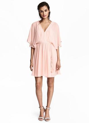 Коктельное плаття h&m ,плаття мерехтливої кольору,сукня пудра,сукня до коліна
