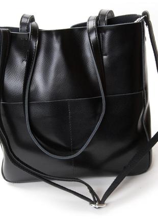 Жіноча шкіряна сумка на плече шопер шкіряний2 фото