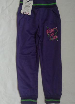 Спортивные штаны ластиковые с легким начесом для девочек на рост 104,122,128 венера