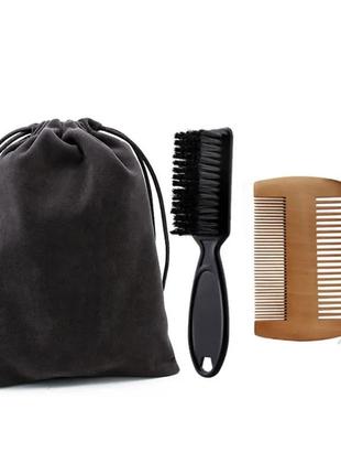 Набір для догляду за бородою та вусами; два предмети: щітка для бороди, гребінець для бороди