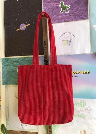 Оригінальна міні вельветова еко сумка , торба.2 фото