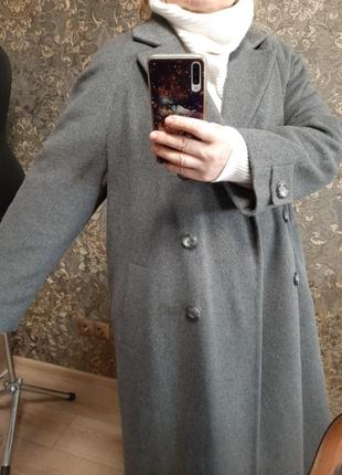 Двубортное пальто из шерсти и кашемира6 фото