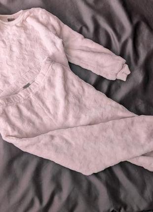 Тепла велюрова махрова піжама для дівчинки 4-5 років