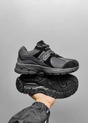 Мужские зимние кроссовки на меху new balance 2002 r black fur ❄️