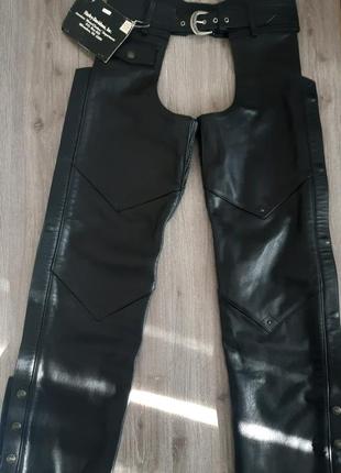 Шкіряні мотоциклетні байкерські штани s-442 фото
