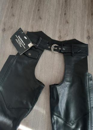 Шкіряні мотоциклетні байкерські штани s-443 фото