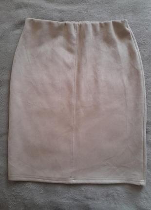 Бежевая юбка под замш s