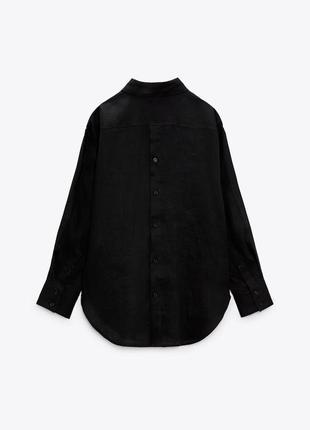 Zara льняная рубашка,новая коллекция4 фото
