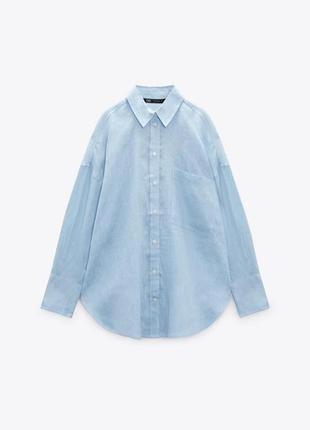 Zara льняная рубашка,новая коллекция5 фото