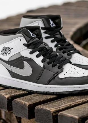 Женские кроссовки nike air jordan 1 high grey white black 38-39-40-41